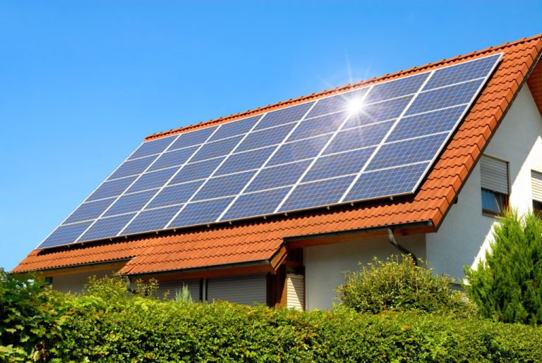 solar paneled house roof